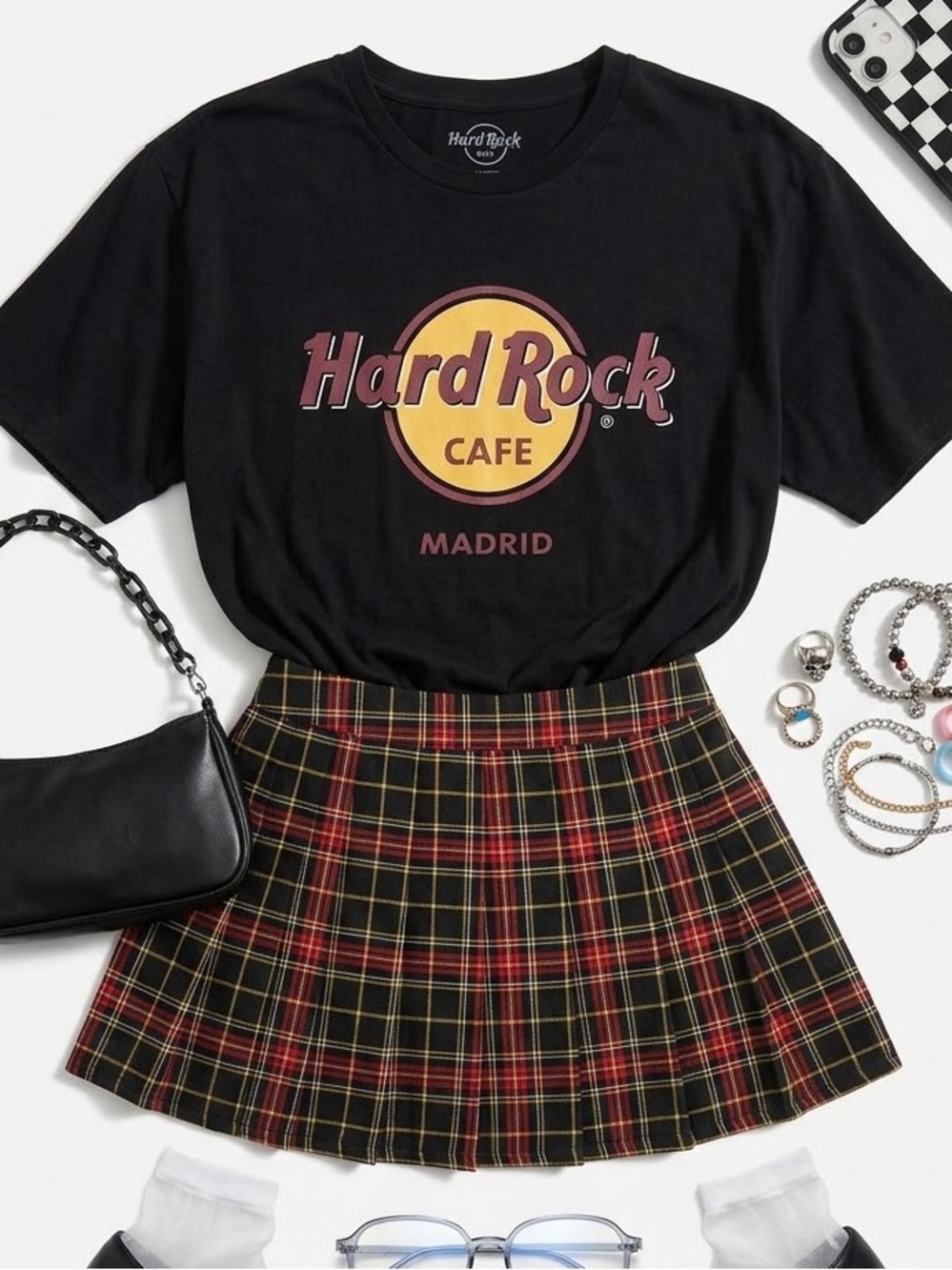 Hard Rock Cafe Classic Logo Tee - Madrid Black & Yellow 3XL